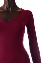 Kikiriki női felső háromnegyedes ujjú alakhangsúlyozó V nyakú