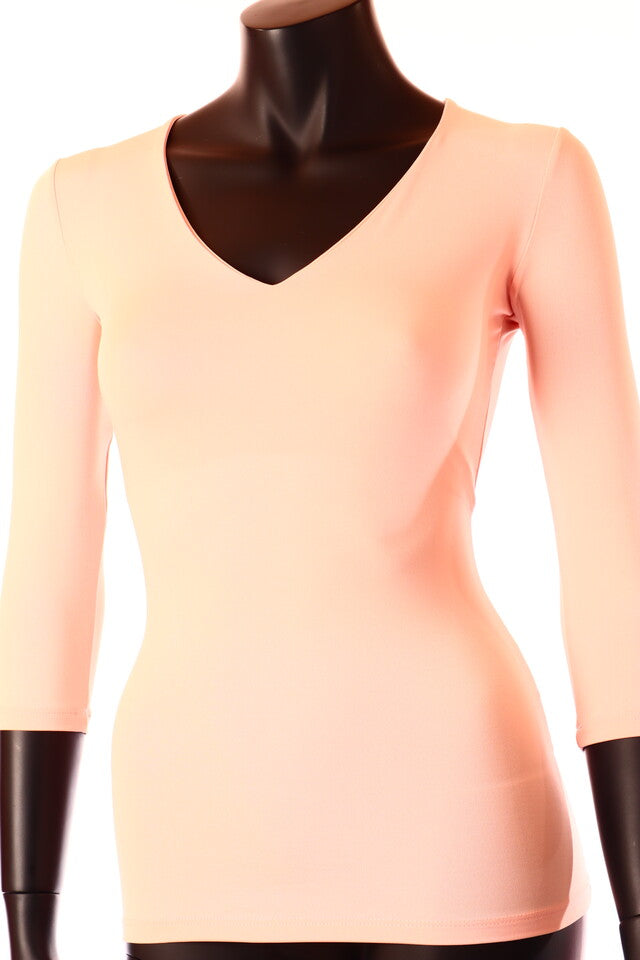 púder Kikiriki női felső 3/4 ujjú V-nyakú