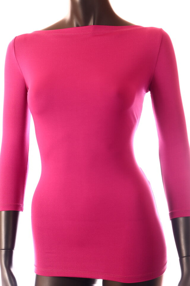 lila sötét Kikiriki női felső 3/4 ujjú csónak nyakú