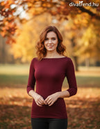 Kikiriki női felső háromnegyedes ujjú alakhangsúlyozó csónak nyakú