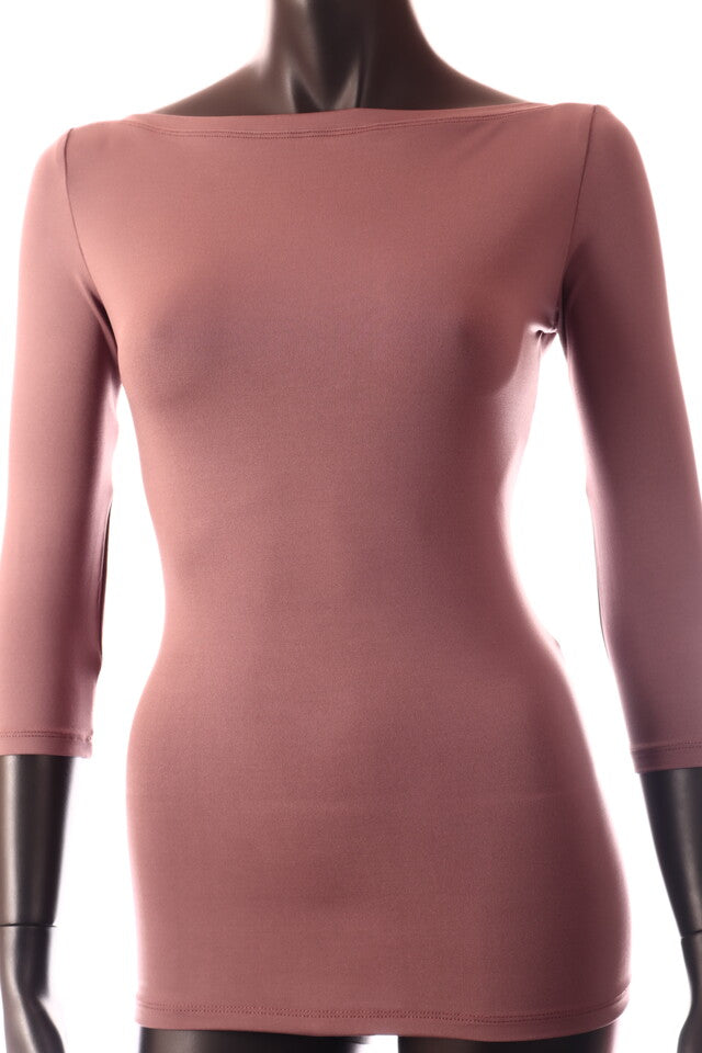 barnásszürke Kikiriki női felső 3/4 ujjú csónak nyakú