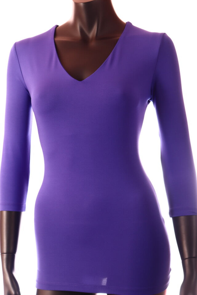 kékkirály női felső 3/4 ujjú V-nyakú