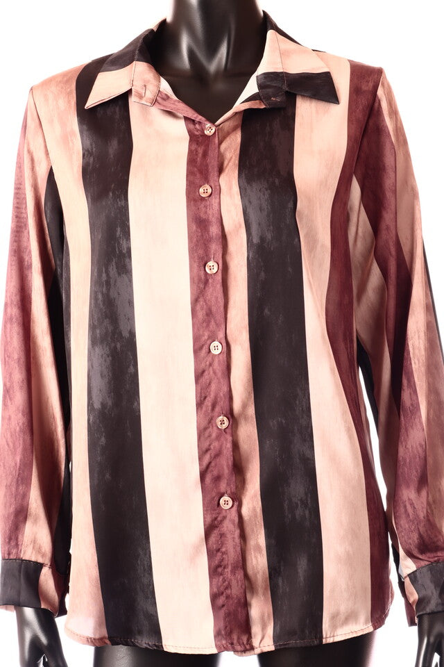 fekete barna női csíkos szatén ing