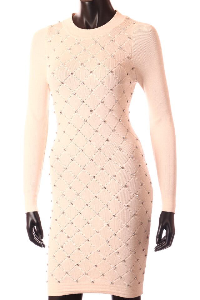 köves kötött ruha bézs