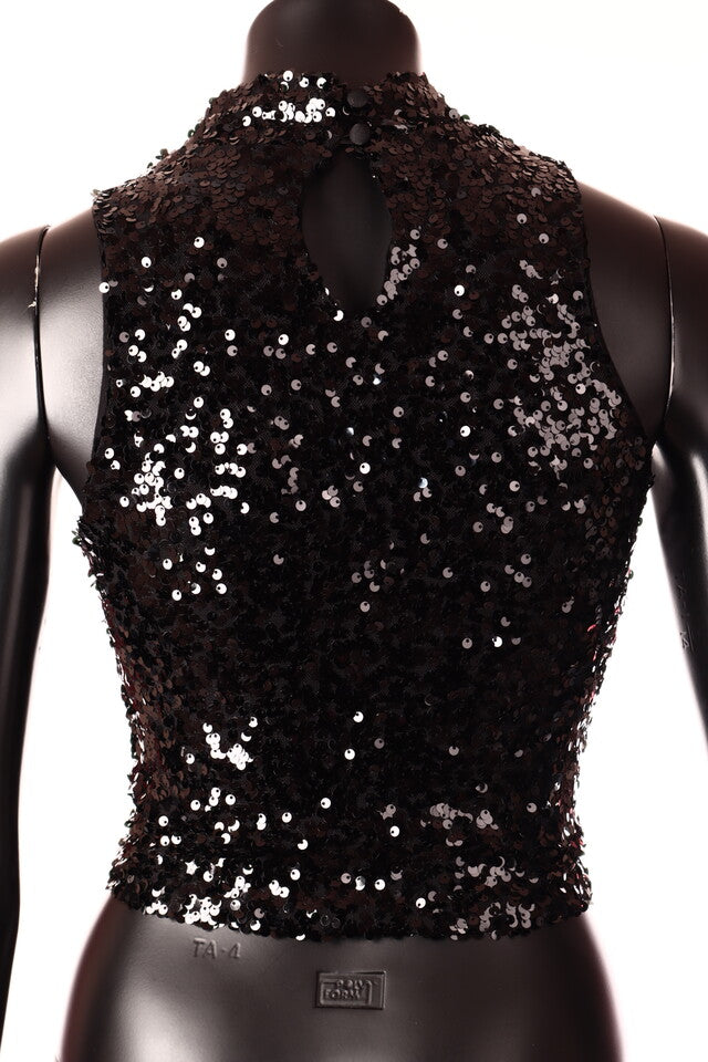 olasz női felső ujjatlan alakhangsúlyozó kerek nyakú