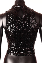 olasz női felső ujjatlan alakhangsúlyozó kerek nyakú