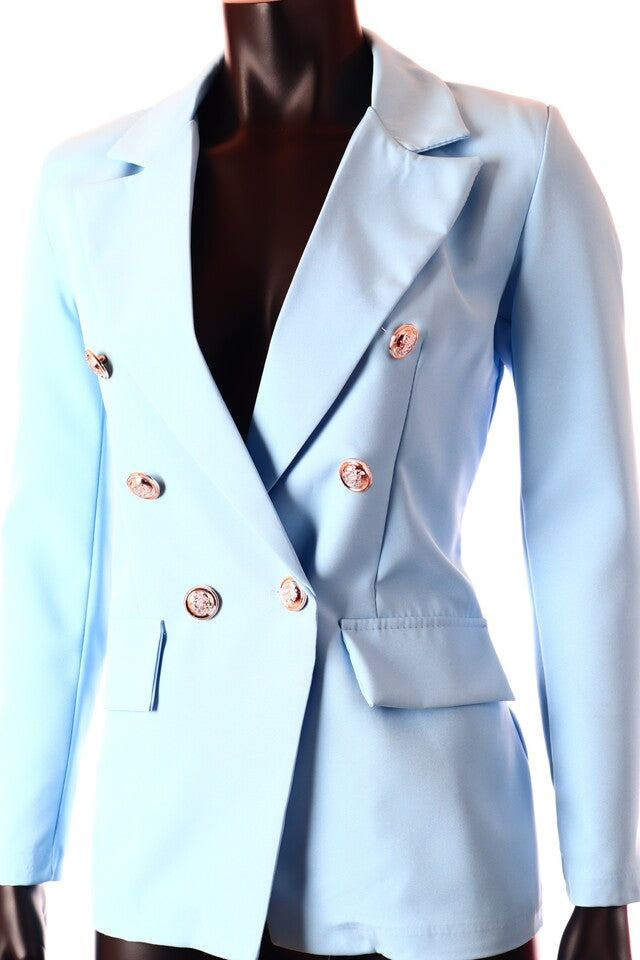 olasz ProntoModa hosszú ujjú V nyakú női rövidblézer