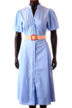 olasz női pamut ruha rövid ujjú A vonalú kerek nyakú maxi