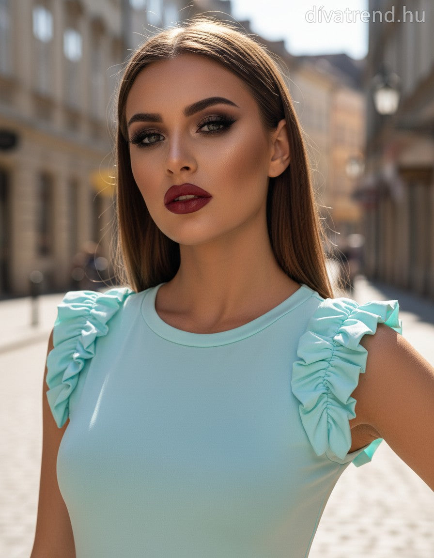 zöldtürkiz Kikiriki női ujjatlan póló