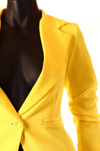 olasz női blézer háromnegyedes ujjú alakhangsúlyozó V nyakú