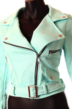 zöld világos velúr kabát övvel