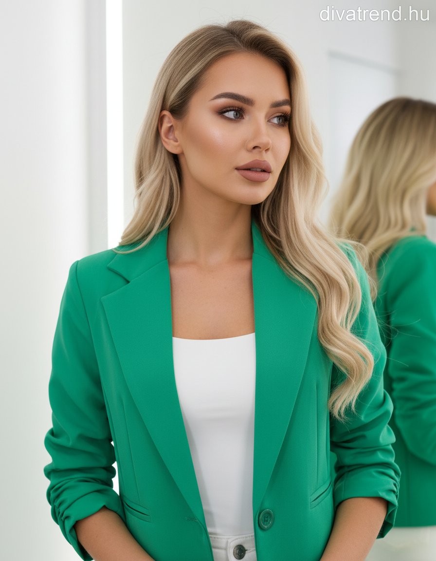 zöld közép blézer