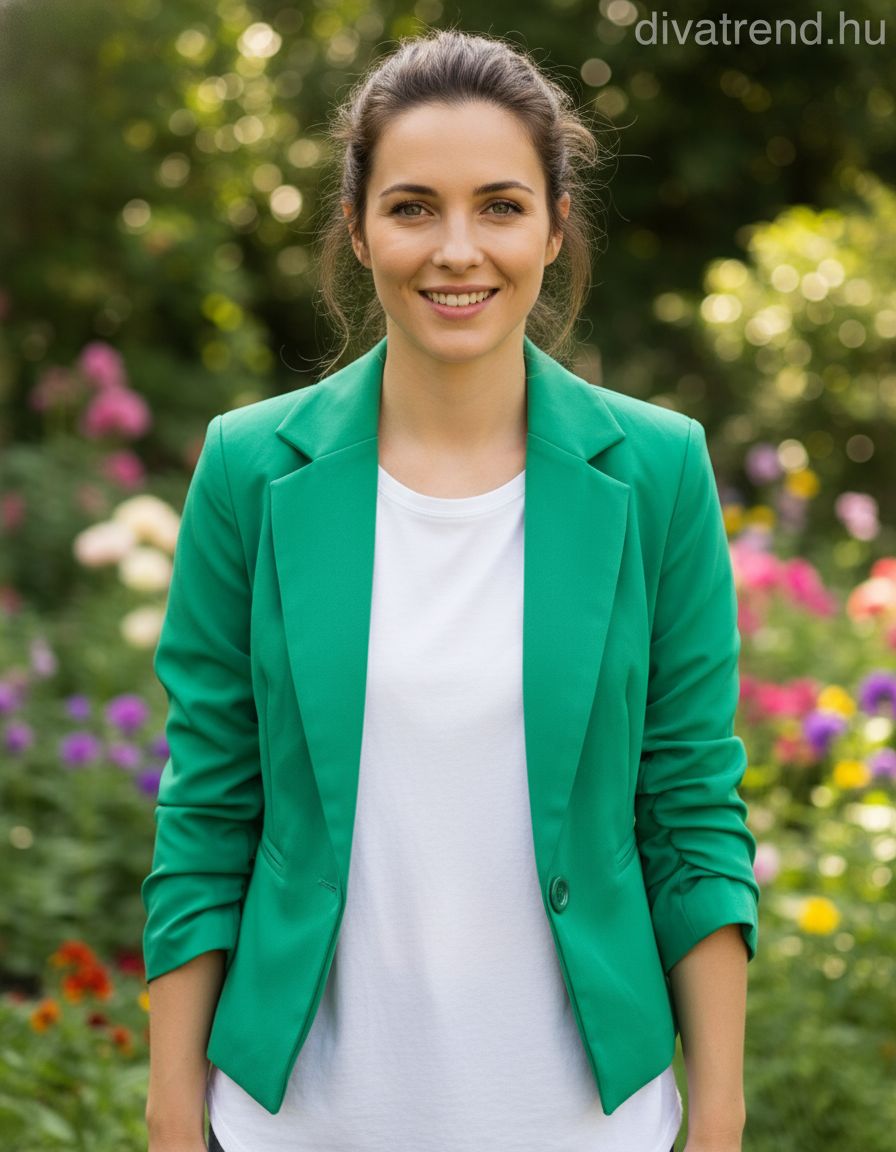 zöld közép blézer