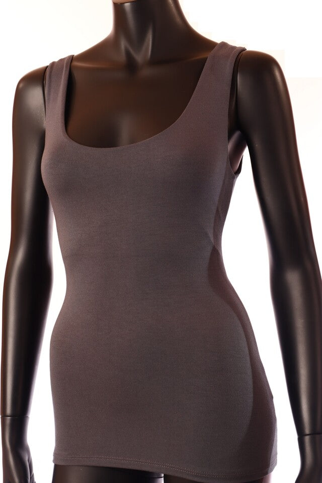 szürke közép viszkóz női basic top