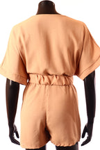 olasz női overál rövid ujjú rövid V nyakú