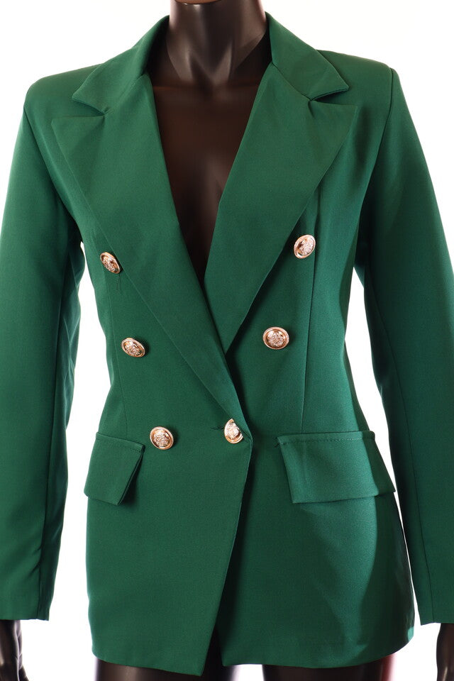 olasz női blézer hosszú ujjú V nyakú