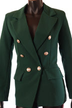 olasz női blézer hosszú ujjú V nyakú