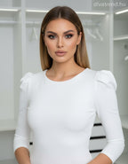 fehér Kikiriki női felső puffos vállú