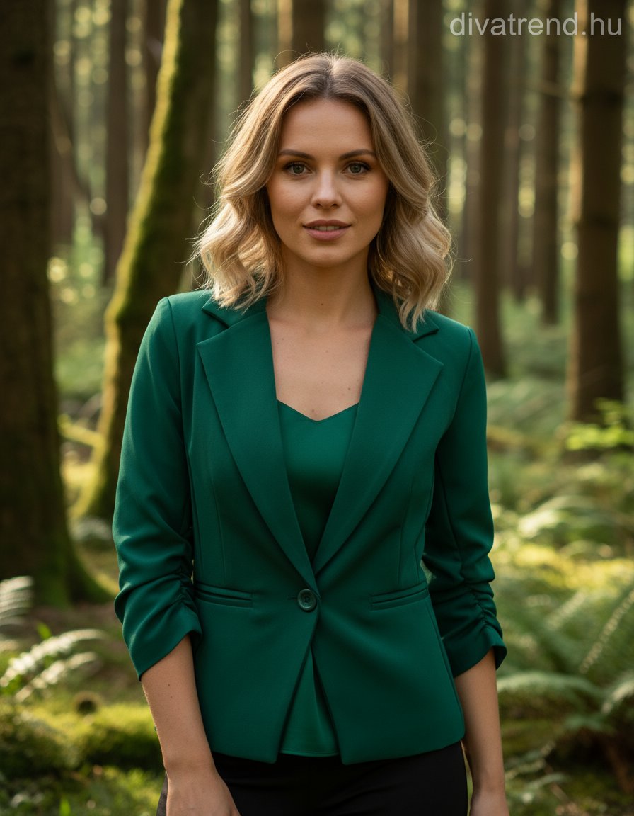 zöld sötét blézer