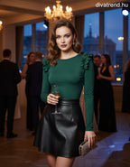 Kikiriki női felső hosszú ujjú alakhangsúlyozó kerek nyakú