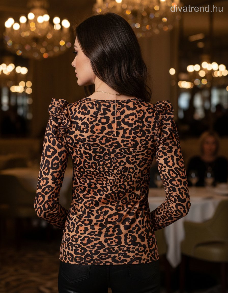 Kikiriki női leopárd mintás felső hátulról