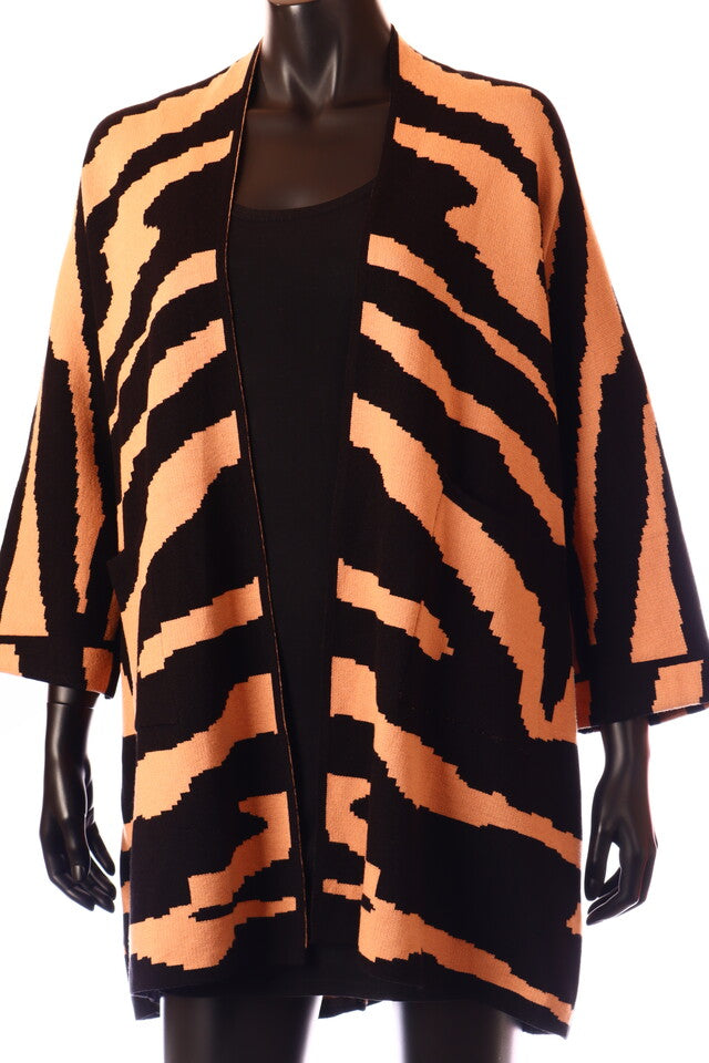 barna női poncsó zebra mintás