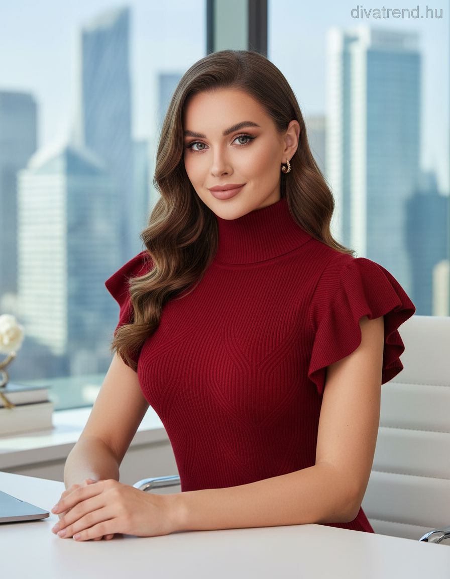 Zstudio női kötött felső ujjatlan alakhangsúlyozó magas nyakú