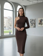 Lovery női ruha hosszú ujjú alakhangsúlyozó kerek nyakú maxi