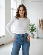 Kikiriki női body hosszú ujjú alakhangsúlyozó kerek nyakú