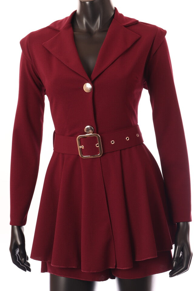 olasz női overál hosszú ujjú rövid V nyakú