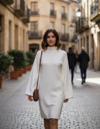 Zstudio női ruha hosszú ujjú magas nyakú térd