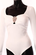 Lovery női body hosszú ujjú alakhangsúlyozó U nyakú