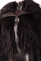 műszőrme kabát fekete