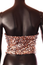 flitteres crop top, vállpánt nélküli hátulról
