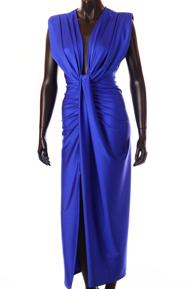 olasz női vékony ruha ujjatlan alakhangsúlyozó V nyakú maxi