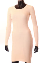 olasz női ruha hosszú ujjú alakhangsúlyozó kerek nyakú midi