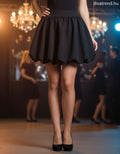 fekete A-vonalú miniszoknya puffos