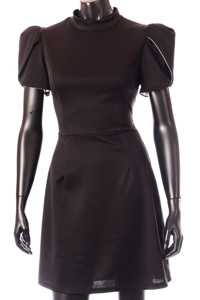 olasz női ruha rövid ujjú kerek nyakú térd