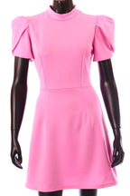 olasz női ruha rövid ujjú kerek nyakú térd