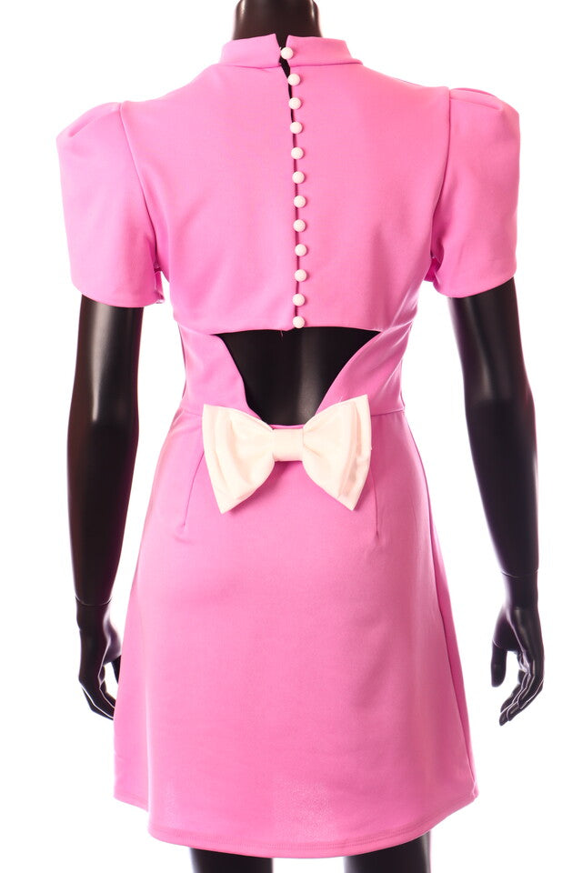 olasz női ruha rövid ujjú kerek nyakú térd