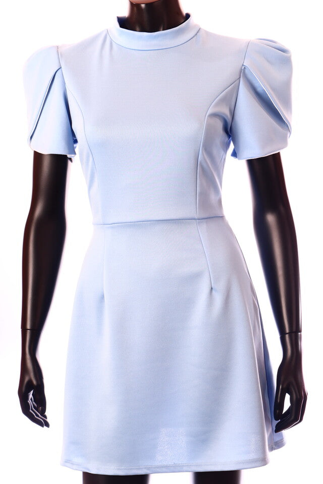 olasz női ruha rövid ujjú kerek nyakú térd