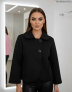 fekete női rövid kabát scuba anyagból