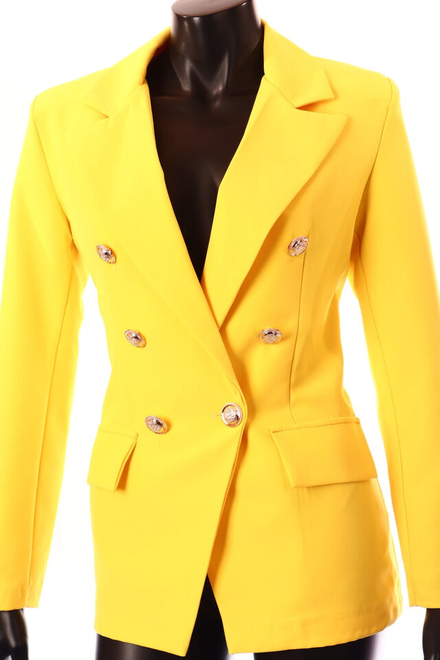 olasz női blézer hosszú ujjú V nyakú