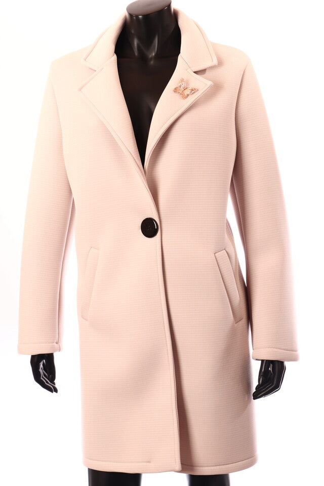 női átmeneti kabát V-nyakú bézs