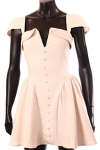 olasz női vastag ruha ujjatlan A vonalú V nyakú mini