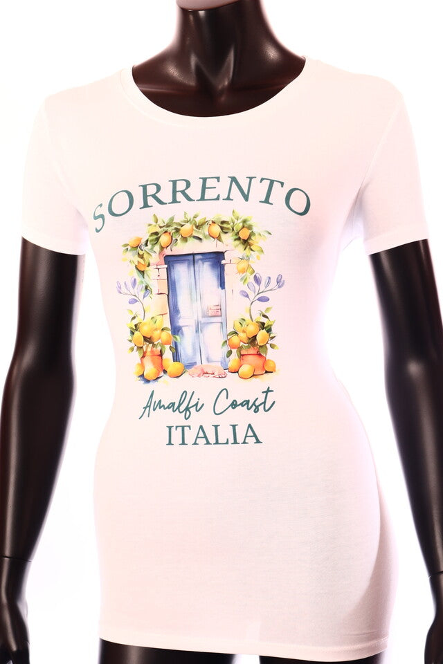 Timiami női mintás pamut póló rövid ujjú alakhangsúlyozó kerek nyakú