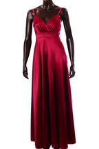 olasz női ruha ujjatlan V nyakú maxi