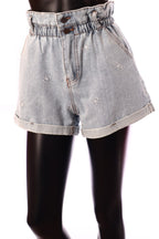 Trendying női mintás farmer nadrág rövid