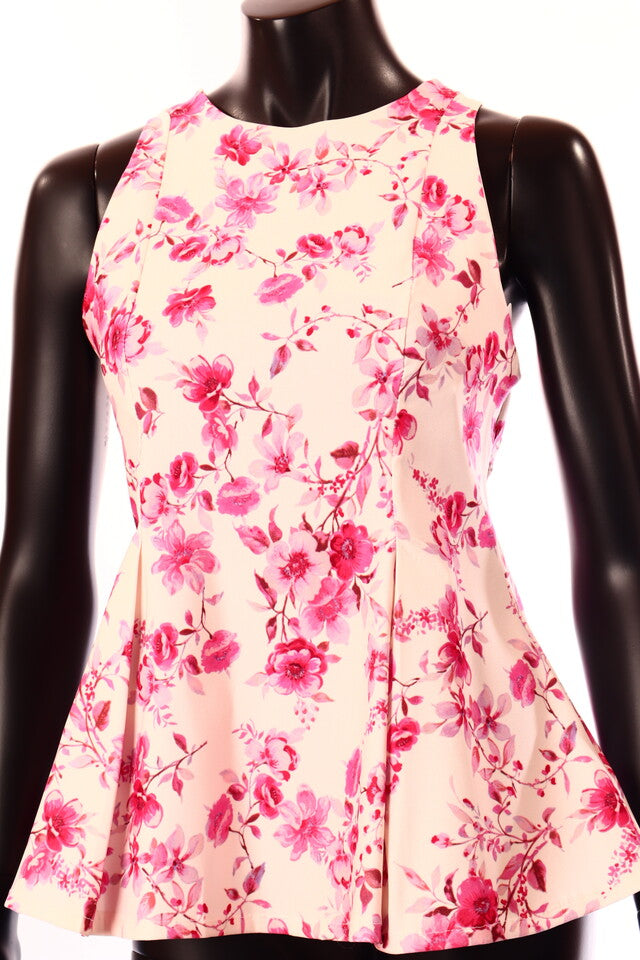 fehértört pink virágmintás nyári peplum top