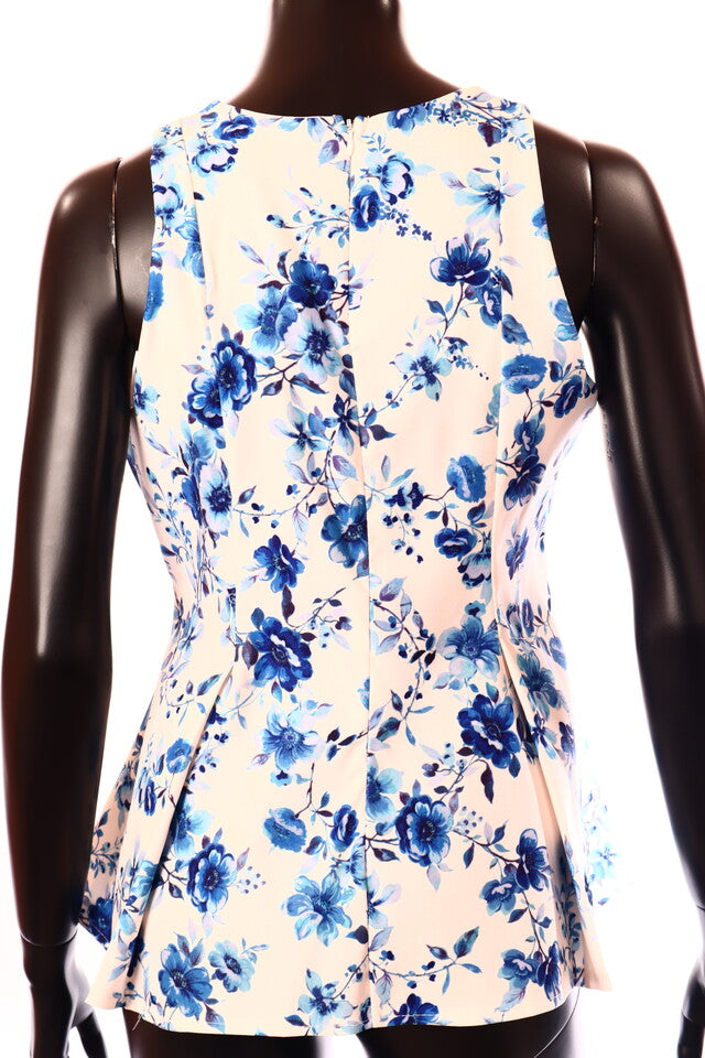 virágmintás nyári peplum top hátulról